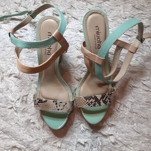 Mint Green and Beige Heels
